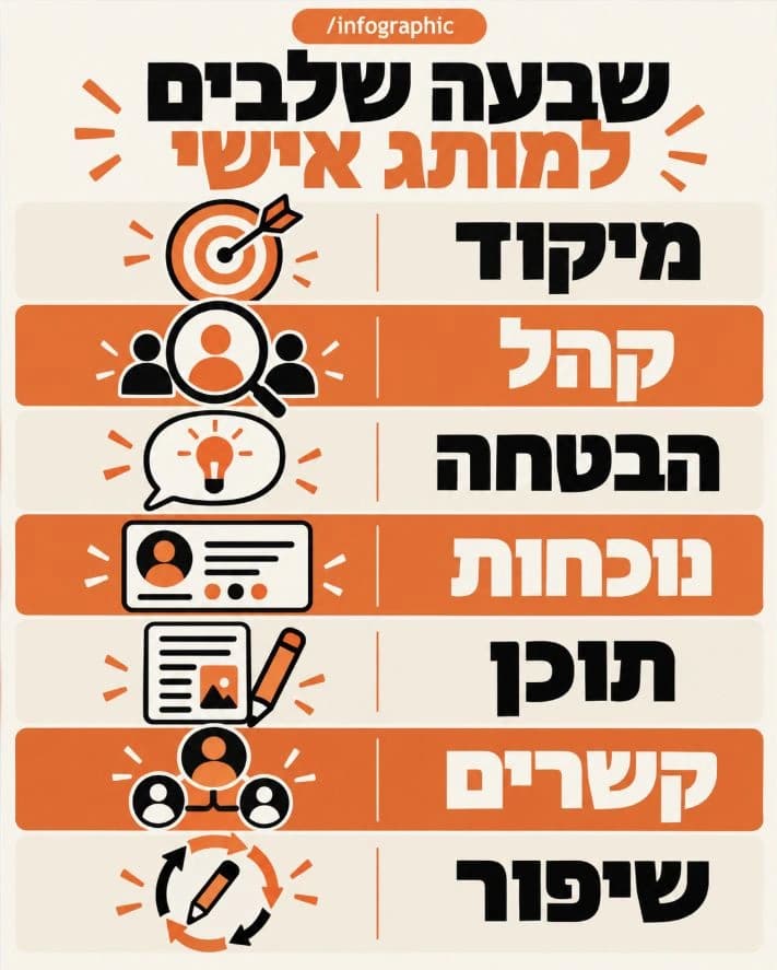 צילום מסך אמיתי מ־ChatGPT: שבעה שלבים לבניית מותג אישי