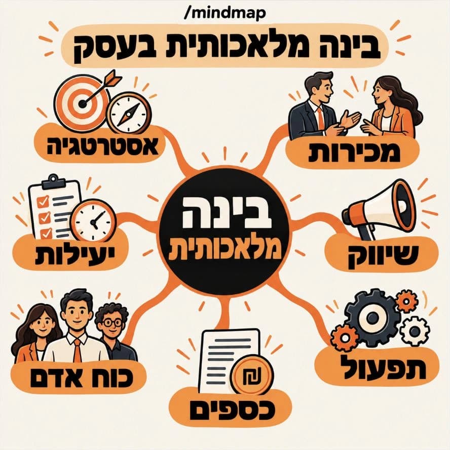 צילום מסך אמיתי מ־ChatGPT: מפת חשיבה של שימושי AI בעסק