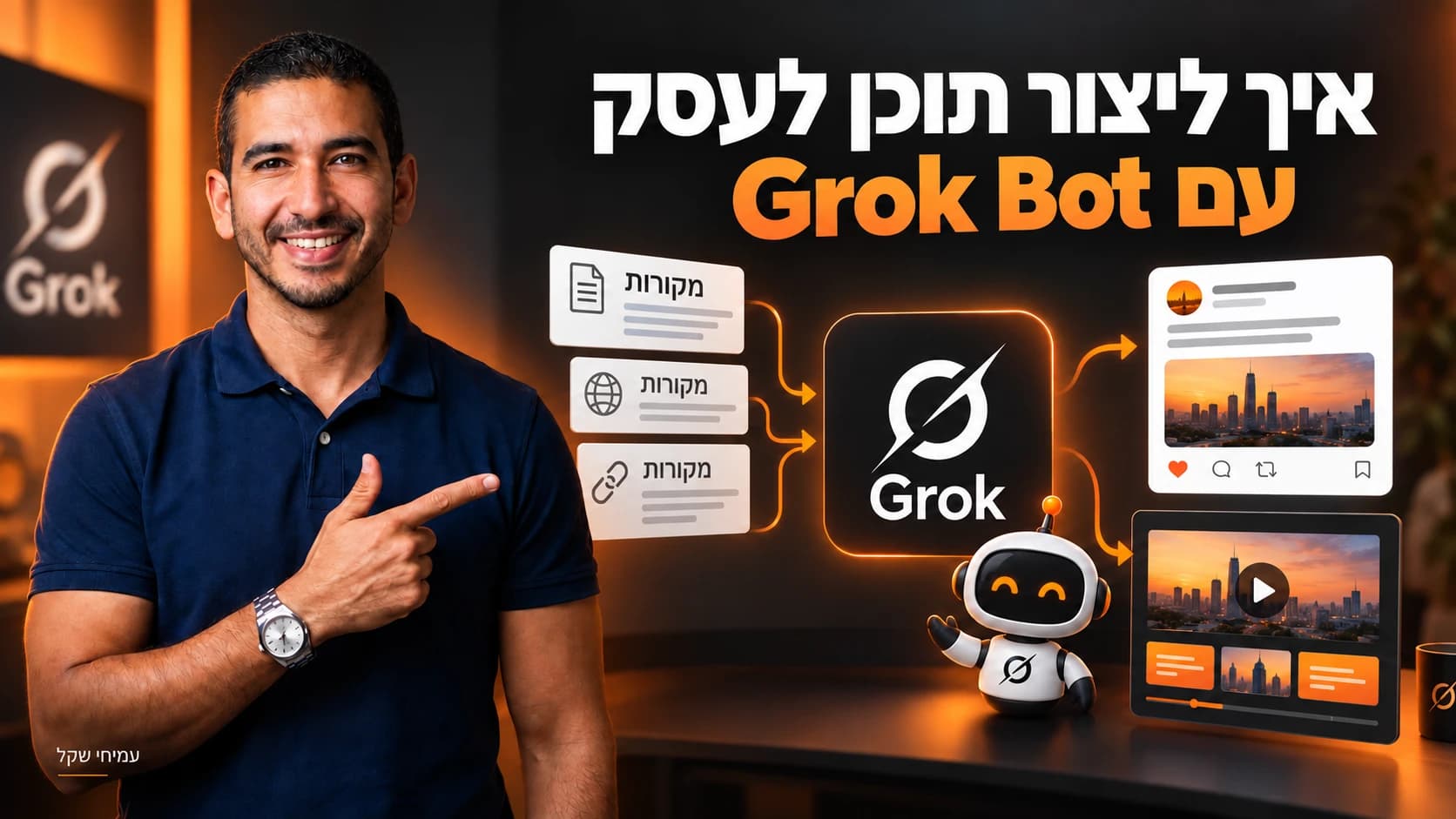 איך ליצור תוכן לעסק עם Grok Bot